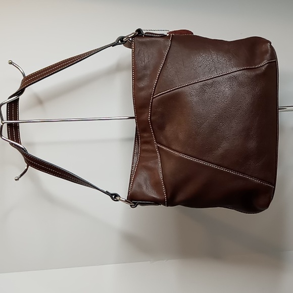 Sears- All Leather Shoulder Bag -Y2K/Bohemian/Minimalist- Brown - Picture 2 of 15